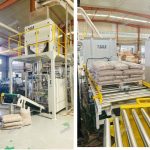 15 किलो वजनी लकड़ी के छर्रे, फिलिंग बैगिंग, पैलेटाइजिंग लाइन डिलीवरी के लिए तैयार है